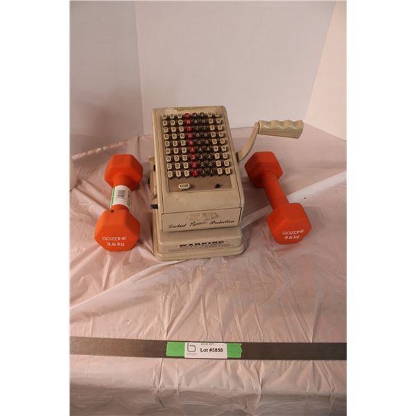 Cash Out Check Writer Paymaster, 2 3.6 kg Weights