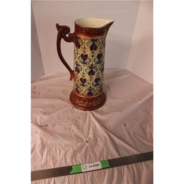 14" Tall Fancy Glass Pitcher