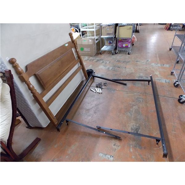 Adjustable Steel Bed Frame on Wheels, with Headboard