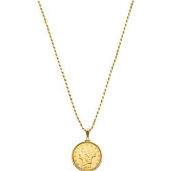 US Gold Liberty Coin, Gold Pendant-Necklace