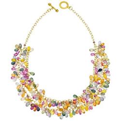 Multi-Color Sapphire, Gold Necklace