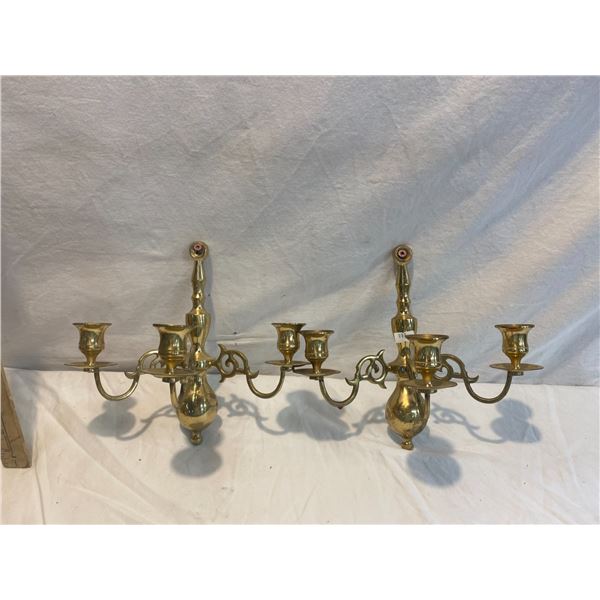 Brass wall candle holders