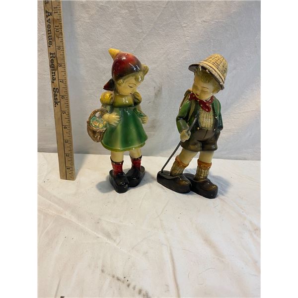 Chalk ware figurines some chips