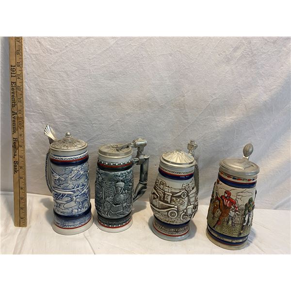 4 Avon steins