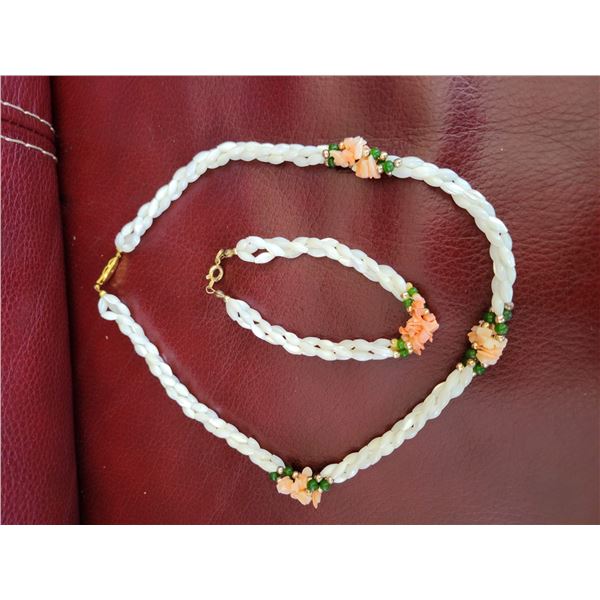 freshwater pearl and coral themed set