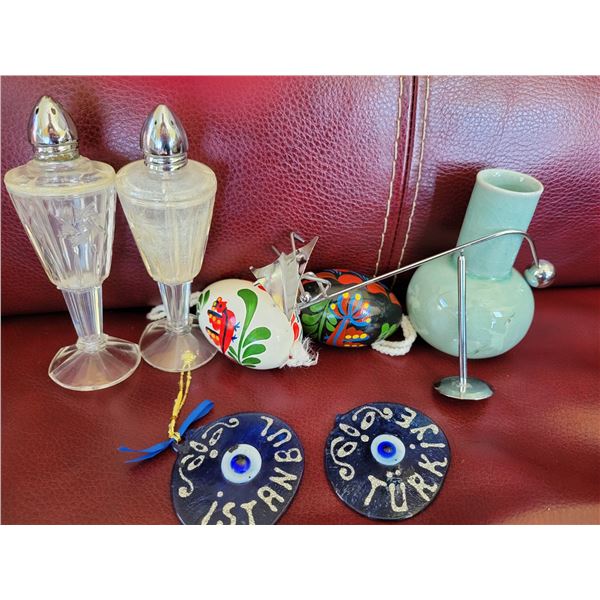 lot russian eggs, assorted collectibles