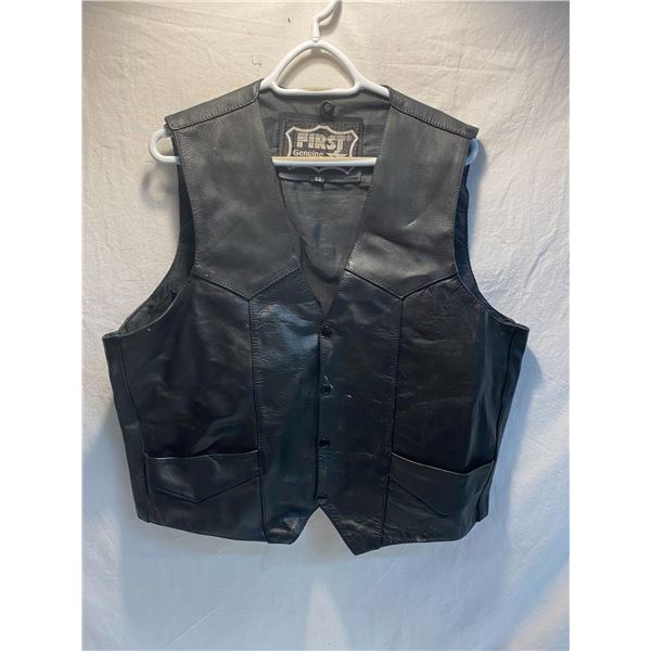 Leather vest size 48