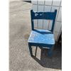 Small blue rustic chair