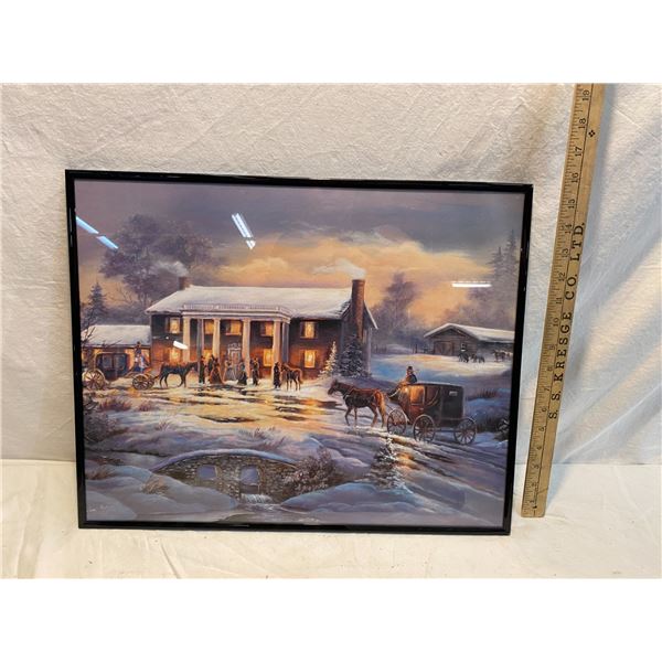 Art winter horse scene