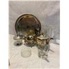Silver plate and glassware