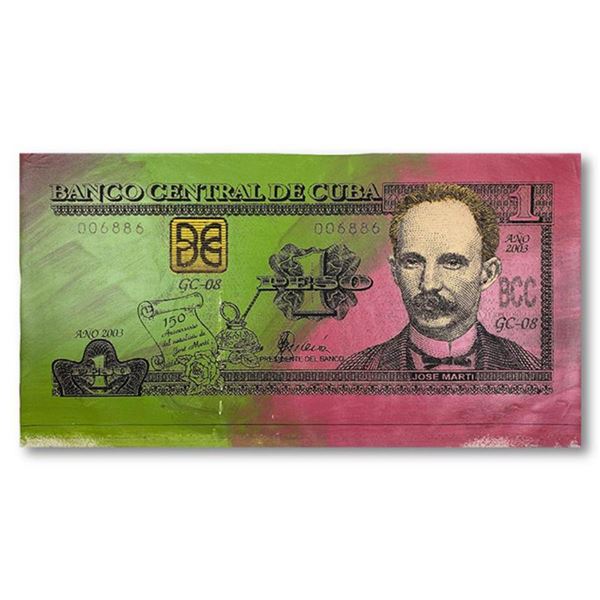 Steve Kaufman (1960-2010) "Cuban Money" Hand Signed and Numbered Limited Edition Hand Pulled silkscr