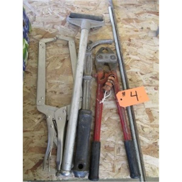 ¾” CRIMPER, WELDER’S CLAMP, NAIL PULLER & READY ROD