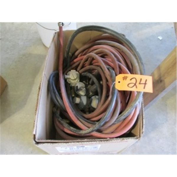 PROPANE REGULATORS, HOSE, AIR HOSE FROM PROPANE TANK TORCH