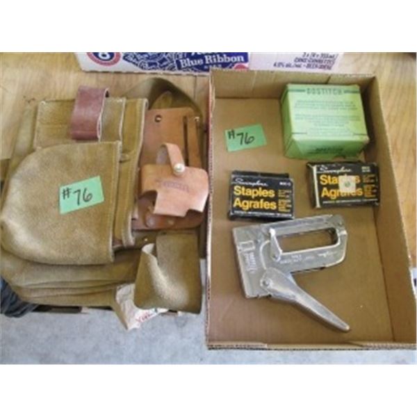 CARPENTER’S TOOL BELT & HAND STAPLER