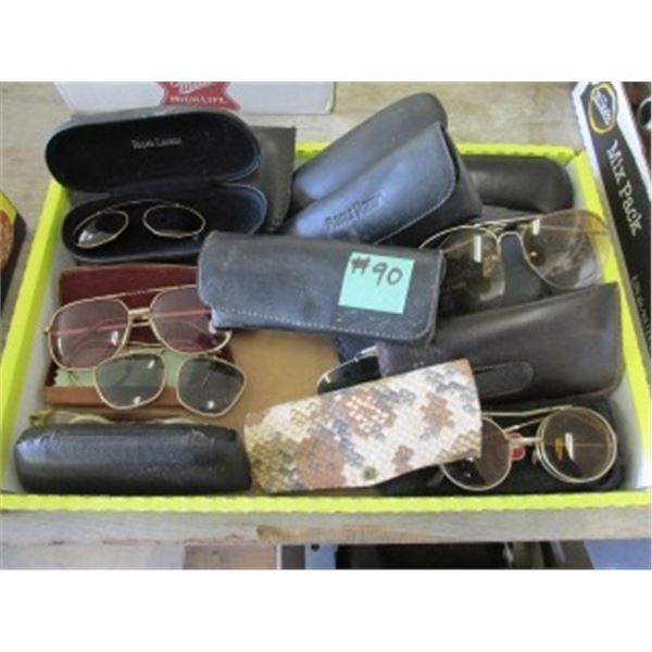 ASSORTMENT OF SUNGLASSES, GLASSES CASES