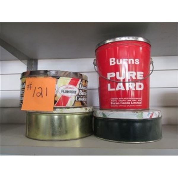 COLLECTOR’S TINS & LARD PAIL