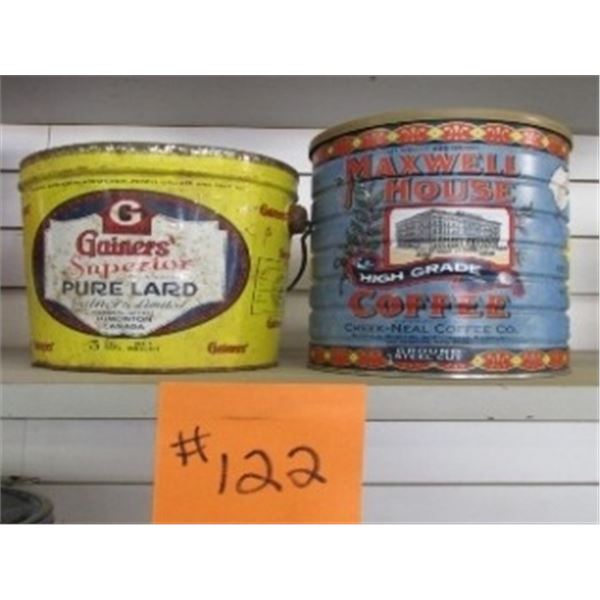 COLLECTOR’S COFFEE CAN & LARD PAIL