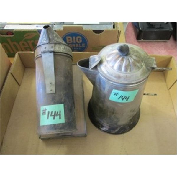 VINTAGE COFFEE CAN & BEE SMOKER