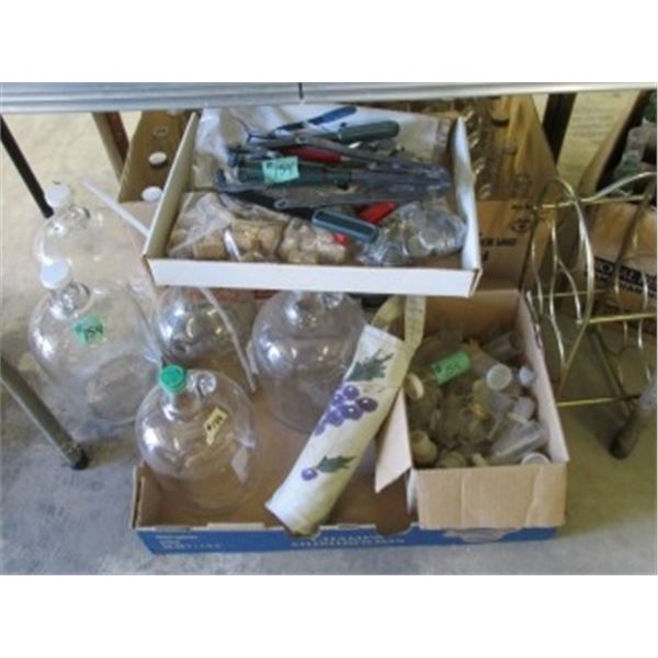 FOR WINE MAKING; GALLON JUGS, FERMENTATION POTS, CORK INSERTER TOOL, METAL CAPPING TOOL, 1L BOTTLES