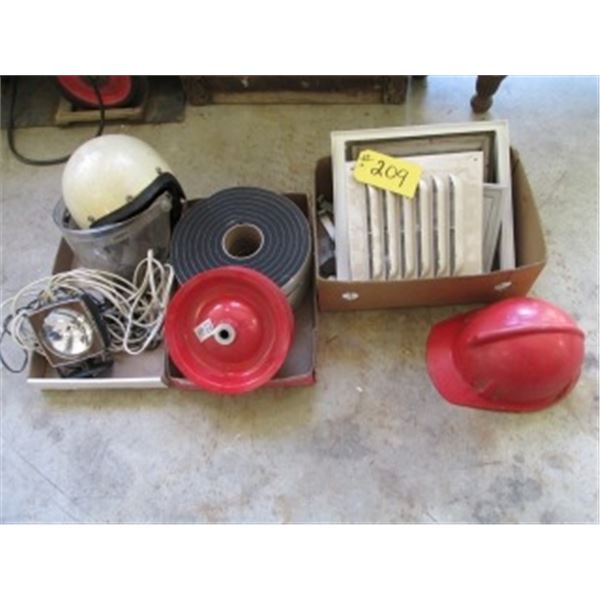 WHEELBARROW TIRE RIM, VENTS, SNOWMOBILE HELMET, 12V LIGHT & WEATHER STRIPPING