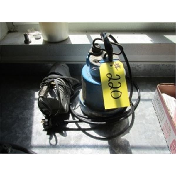 ELECTRIC SUMP PUMP AND ELECTRIC BLOWER HEATER