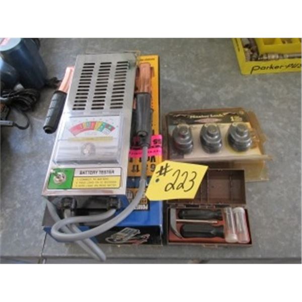 BATTERY TESTER & GUN LOCKS