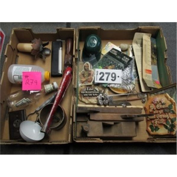 COLLECTOR’S RICER, LADEL, HEINZ KETCHUP BOTTLE, CANDLE, WOOD PLANERS,