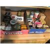Image 1 : COLLECTOR ASSORTMENT OF MEDICINE CANS, SPICE CANS, SALVE CANS, GLASS PILL BOTTLES