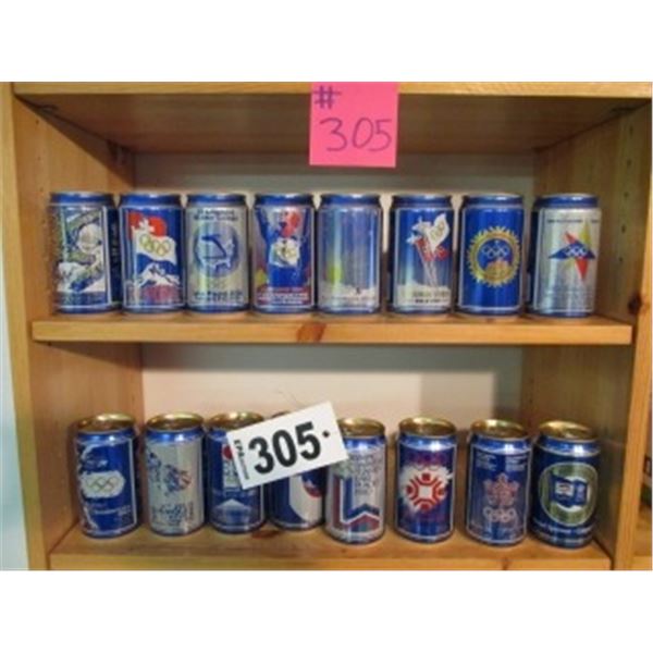 COLLECTOR SEALED BEER CANS COMMEMORATING OLYMPICS FROM FRANCE 1924-CALGARY 1988 (16)