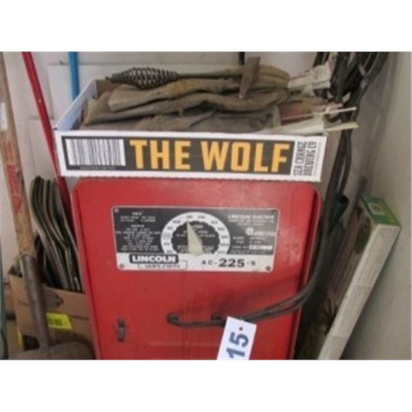 220V LINCOLN ARC WELDER C/W HELMET & WELDING RODS