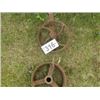 Image 1 : TWO IRON PULLEYS