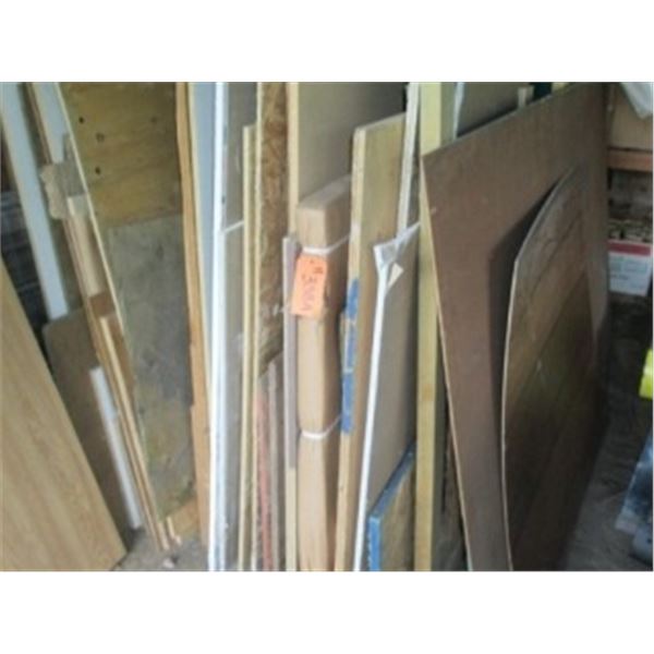FLOORING, UNDERLAY, TYVEK VAPOUR BARRIER, SMOOTH EDGE, 4X8 SHEETS OF PANELING, ¾” PRESS BOARD, WALL 