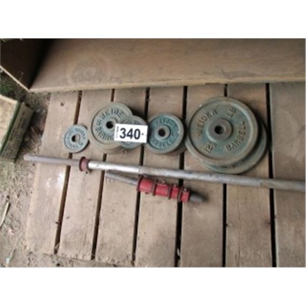 VINTAGE WEIGHT SET/BAR BELLS