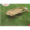Image 1 : VINTAGE CHILD’S WOODEN WITH METAL RUNNERS SLEIGH
