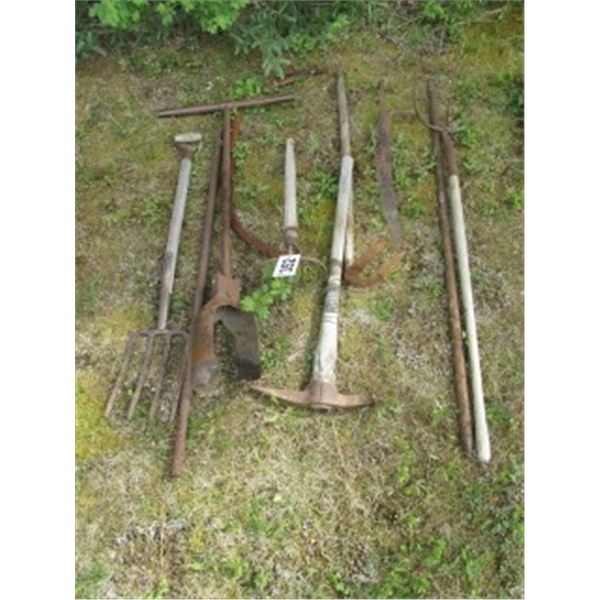 POTATO FORK, STRAW FORK, PRY BAR, HAY KNIFE, GRUB AXE, POST HOLE AUGER