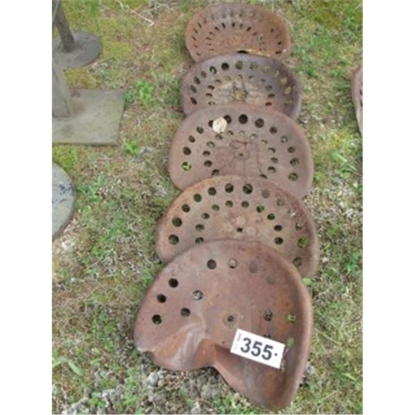 5 ANTIQUE IMPLEMENT SEATS