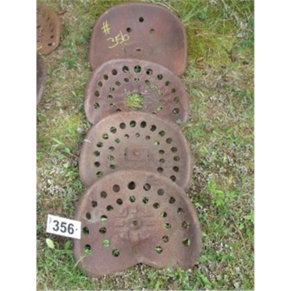 4 ANTIQUE IMPLEMENT SEATS
