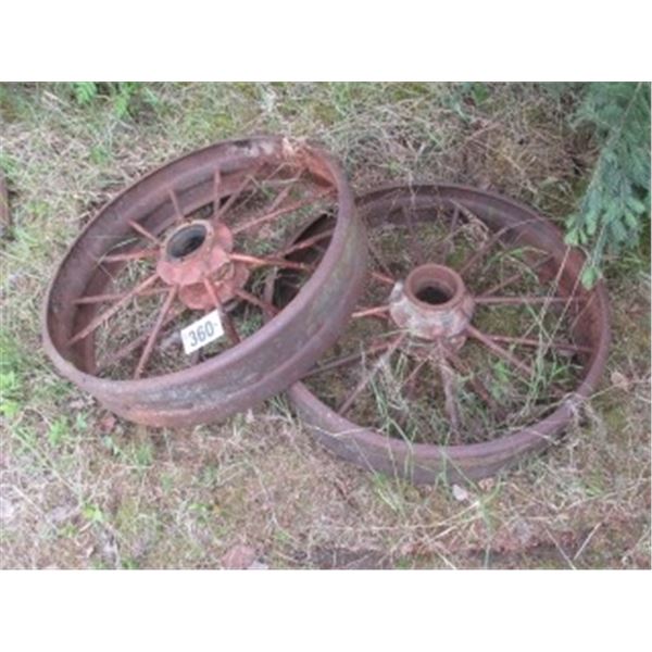STEEL WAGON WHEELS (2)