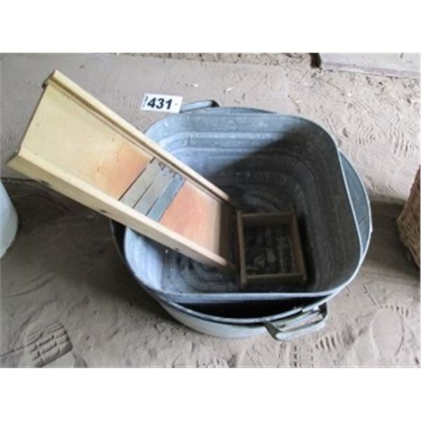 COLLECTIBLE CABBAGE SLICER & GALVANIZED TUBS