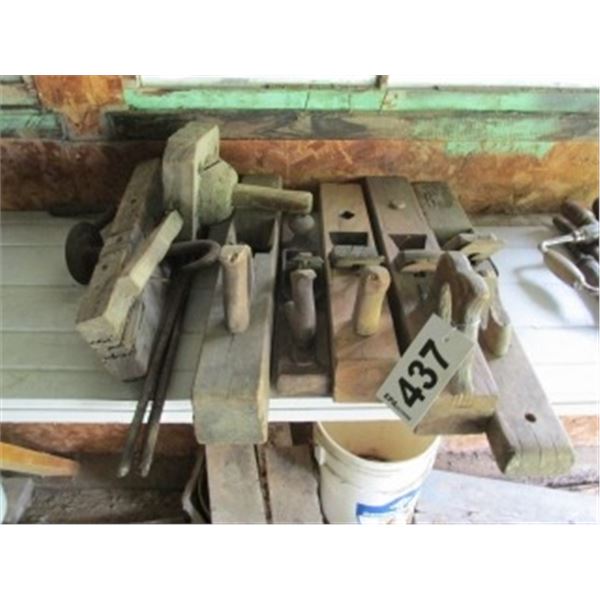 COLLECTIBLE ANTIQUE WOOD PLANER, WOODEN ROPE MAKING MACHINE