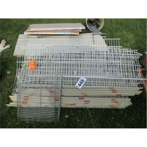 SHELVING; WIRE, METAL, FINISHED WOOD, SHELVING HARDWARE AND SHELF BRACKETS