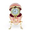 Image 1 : Russian Pink Enamel Gilt Clock, Trinket Box Egg
