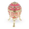 Image 3 : Russian Pink Enamel Gilt Clock, Trinket Box Egg
