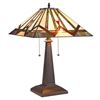 Image 1 : Mission style Stained Art Glass Table Lamp