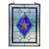 Image 1 : Stained Art Glass Lone Star Hanging Window Panel