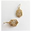 Image 1 : Art Deco Style Brass Architectural Earrings