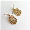 Image 3 : Art Deco Style Brass Architectural Earrings
