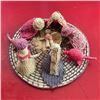 Image 1 : Woven Folk Art Rattan Tabletop Nativity Scene