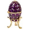 Image 2 : Russian Purple Enamel Acorn Trinket Box Egg