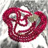 Image 2 : Natural Rough Ruby Gemstone Beads Triple Stand Necklace